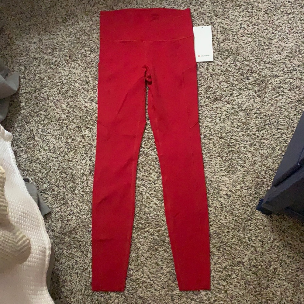 red lululemon leggings